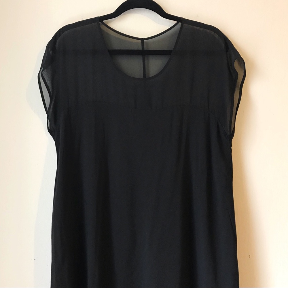 Express Black Semi-Sheer Shift Dress